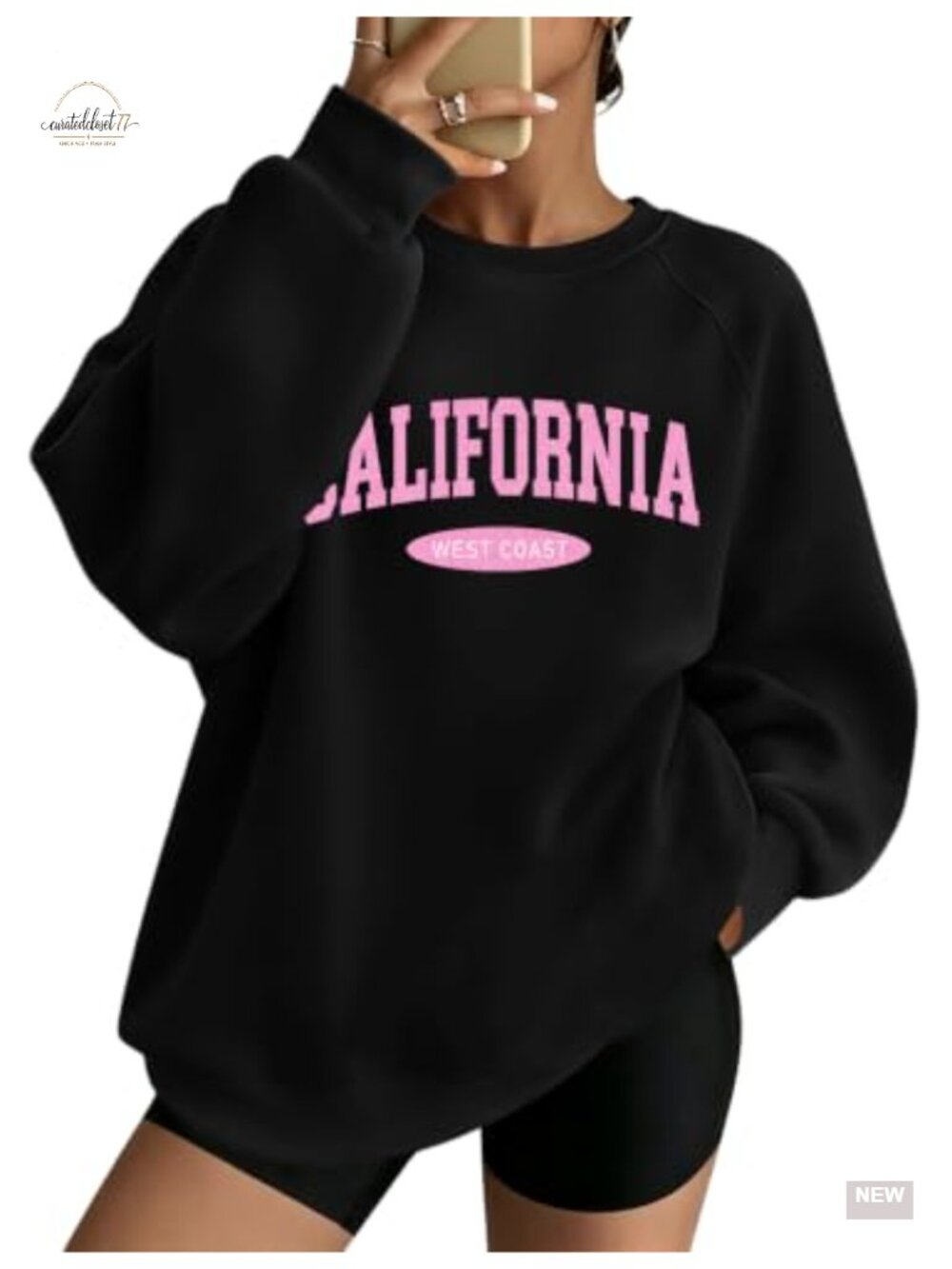 Oversized Long Sleeve Graphic Pullover Sweatshirt for Women Crew Neck
